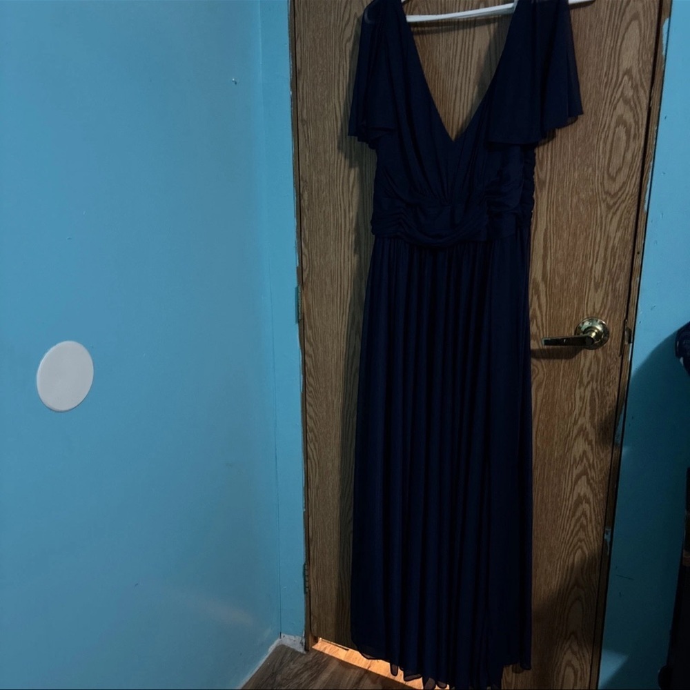 Elegant Navy Blue Davids bridal Dress